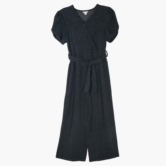 Habitual Girl Hacci Gray Heathered Super Soft Knot Front Jumpsuit / Size 12 - Picture 13 of 13